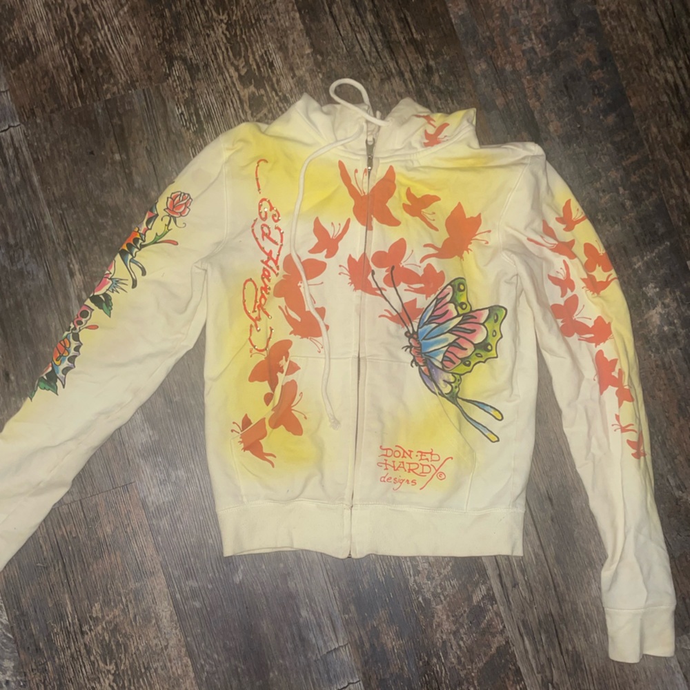 EUC Ed Hardy Butterfly 🦋 Hoodie Sz Small